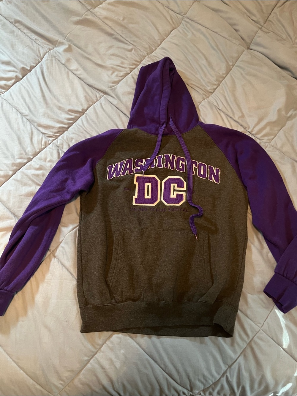 DC Purple Hooded Sweatshirt with Black Interior